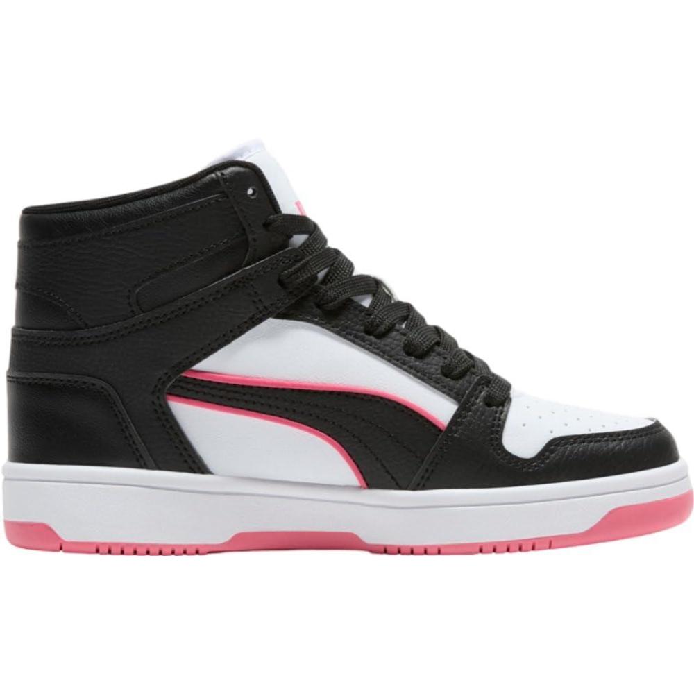 image:imagePuma Womens Rebound Layup Luster Mid ShoesWhiteBlackMagic Rose