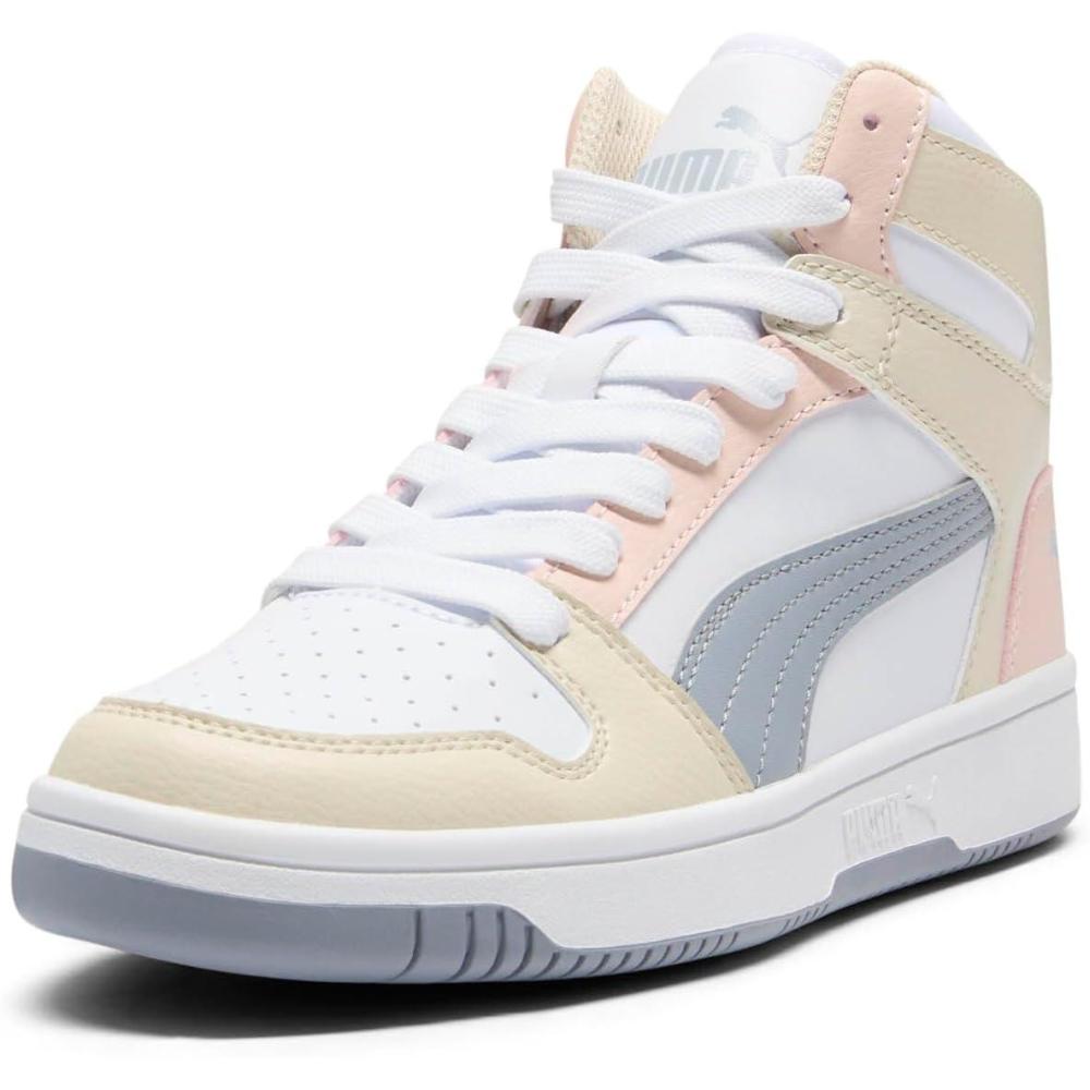 image:imagePuma Womens Rebound Layup Luster Mid ShoesWhitegray Fogalpine Snow