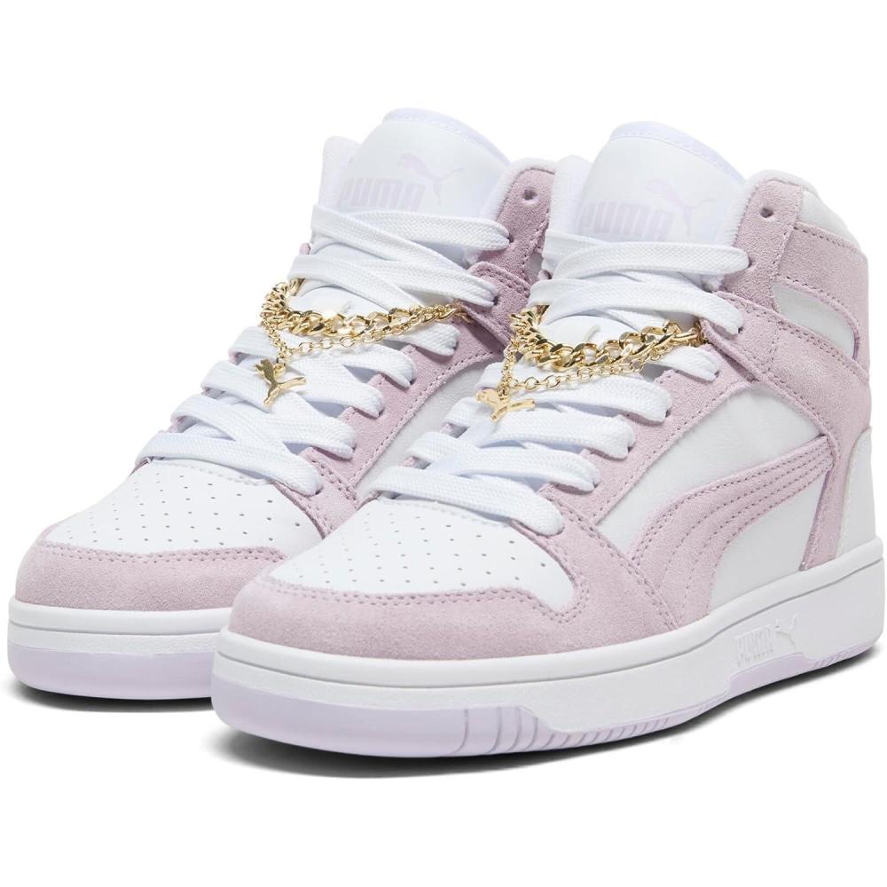 image:imagePuma Womens Rebound Layup Luster Mid ShoesWhitelilac Frost