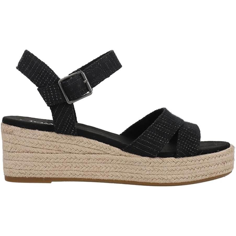 image:imageTOMS Womens Audrey Ankle Strap Platform Wedge SandalBlack