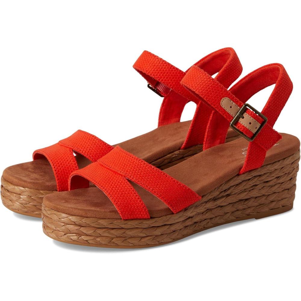 image:imageTOMS Womens Audrey Ankle Strap Platform Wedge SandalFlame