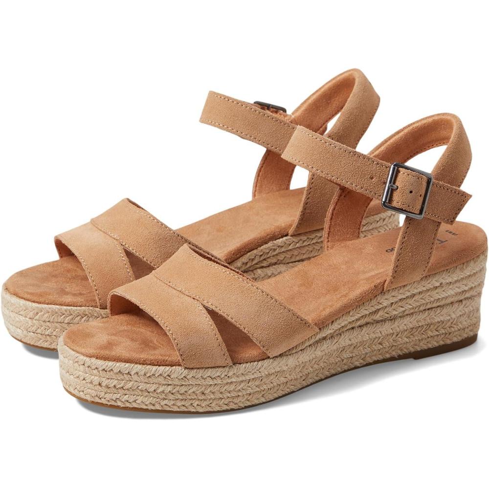 image:imageTOMS Womens Audrey Ankle Strap Platform Wedge SandalHoney Suede
