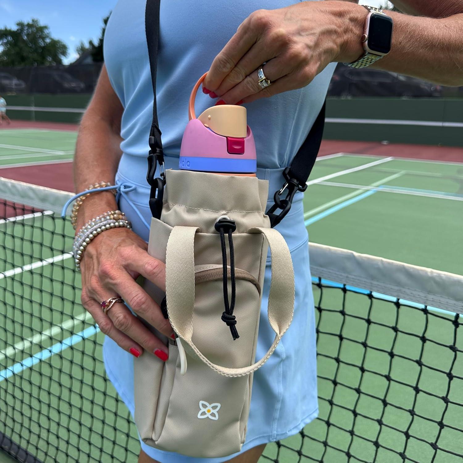 image:imageSherpani Izzie Water Bottle Holder HandsFree RFID Crossbody Water Bottle Carrier Bag wPhone Pocket Travel GiftCon Leche