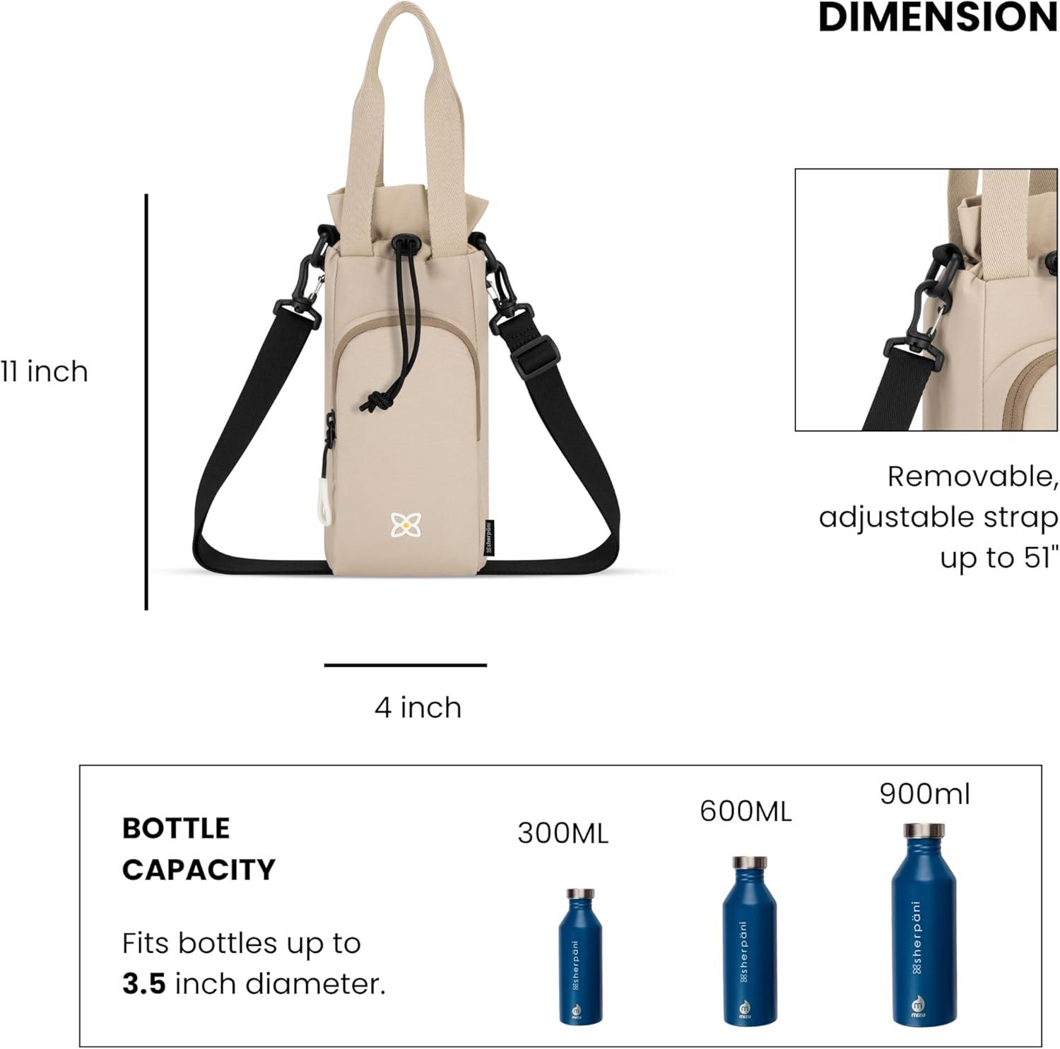 image:imageSherpani Izzie Water Bottle Holder HandsFree RFID Crossbody Water Bottle Carrier Bag wPhone Pocket Travel GiftCon Leche