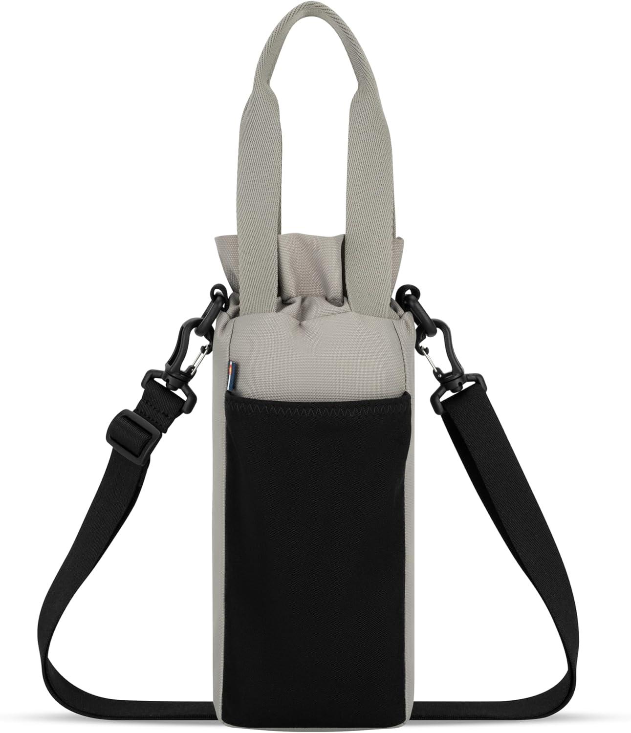 image:imageSherpani Izzie Water Bottle Holder HandsFree RFID Crossbody Water Bottle Carrier Bag wPhone Pocket Travel GiftWasabi Stone