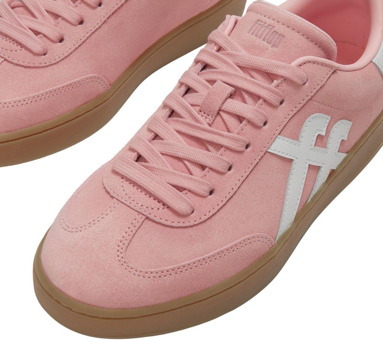image:imageFitFlop The Dash TToe Suede SneakersWarm PinkUrban White
