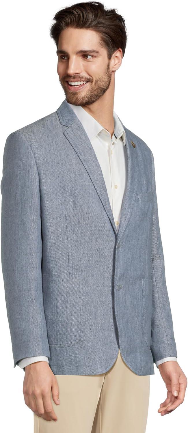 image:imageJohnston amp Murphy Mens Washed Linen BlazerLight Blue