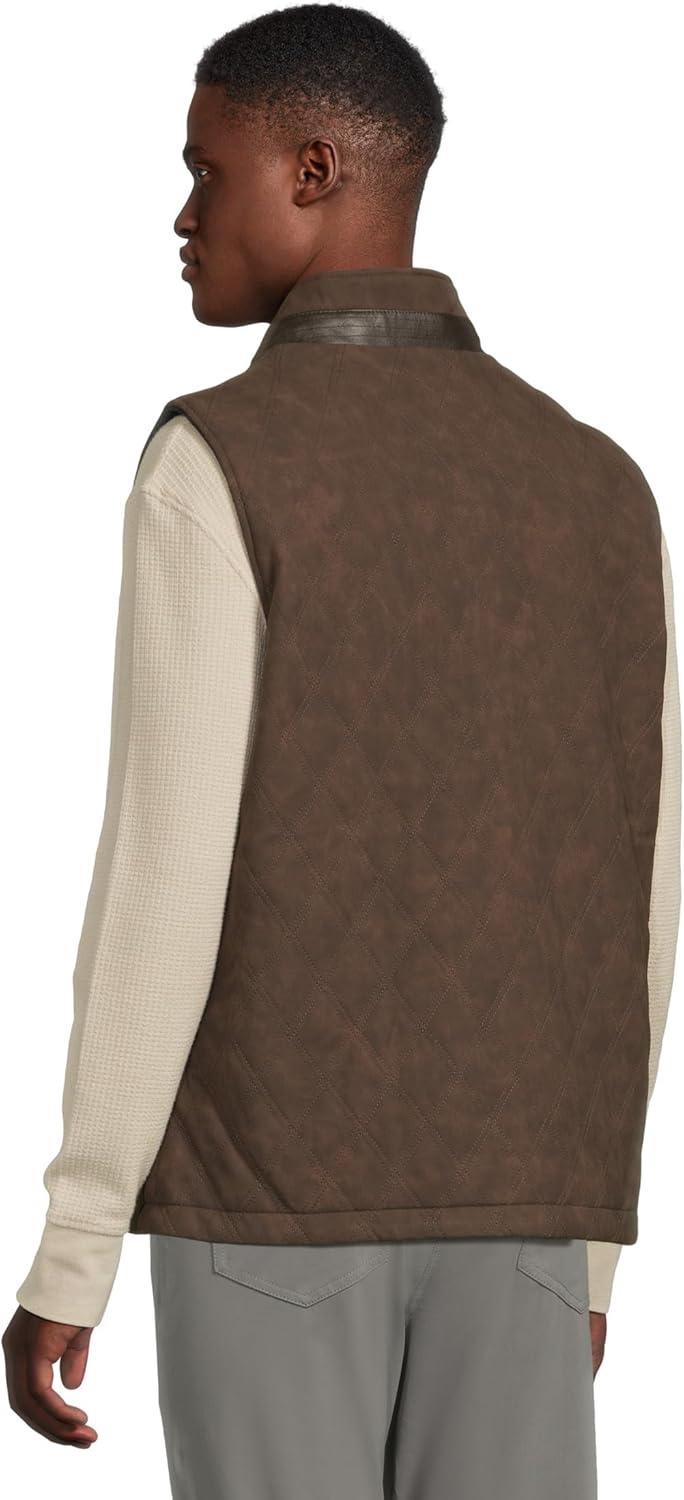 image:imageJohnston amp Murphy mens Upton Reversible VestDark BrownNavy Plaid