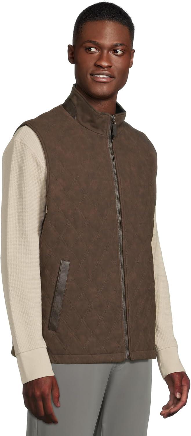 image:imageJohnston amp Murphy mens Upton Reversible VestDark BrownNavy Plaid