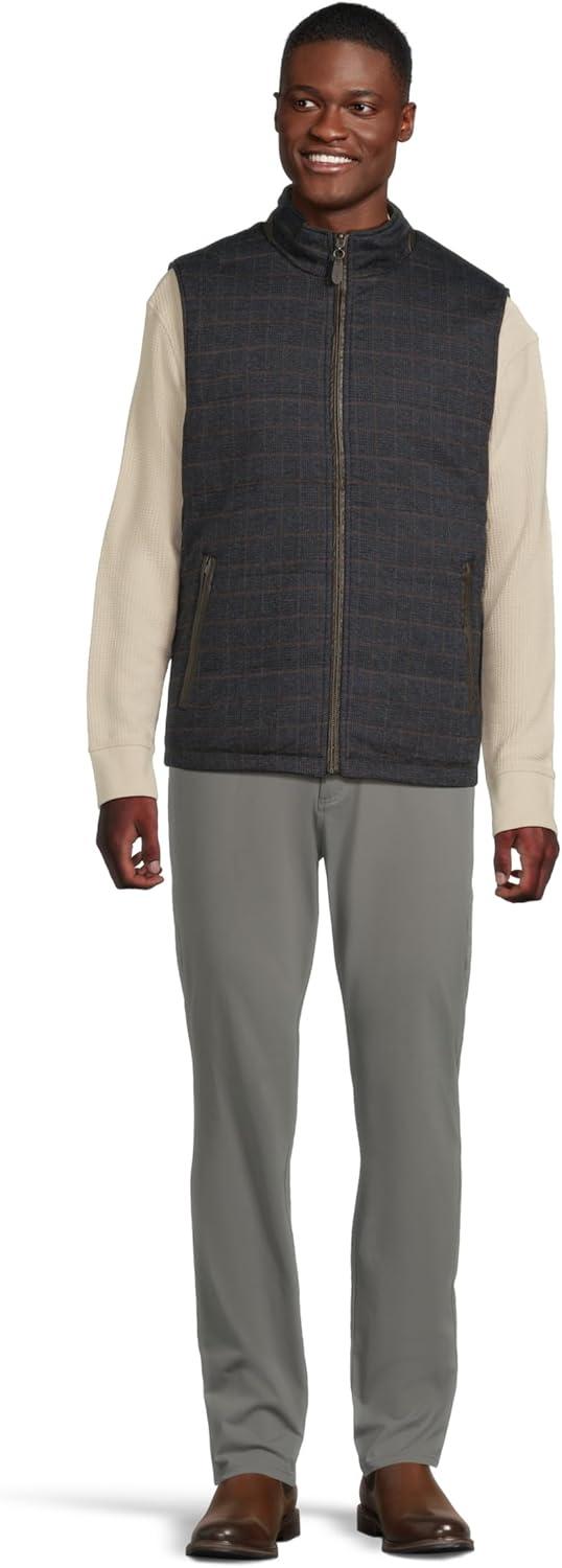 image:imageJohnston amp Murphy mens Upton Reversible VestDark BrownNavy Plaid