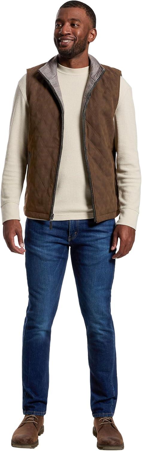 image:imageJohnston amp Murphy mens Upton Reversible VestLight BrownBrown Plaid