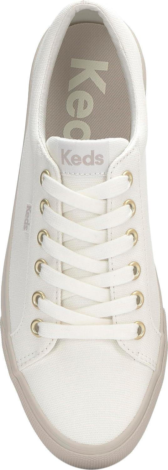 image:imageKeds Womens Jump Kick LeatherSneakerSnow White Canvas