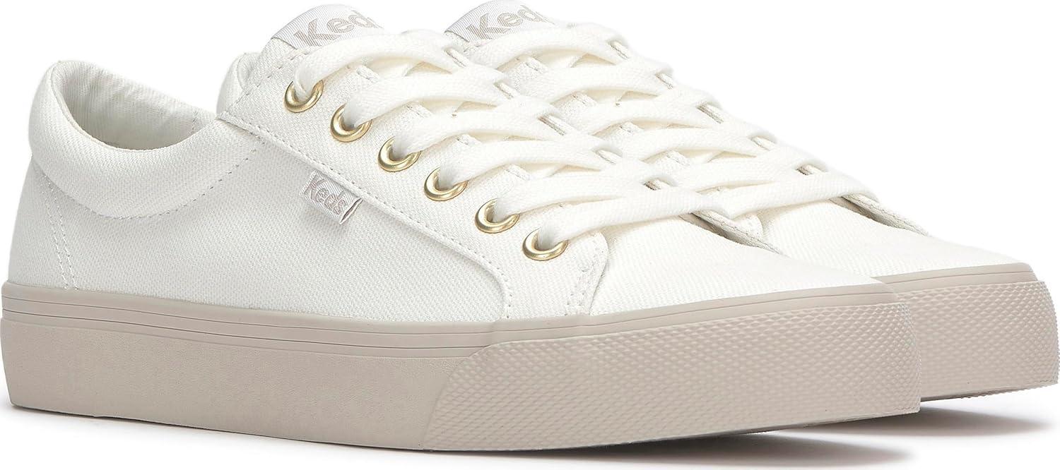 image:imageKeds Womens Jump Kick LeatherSneakerSnow White Canvas