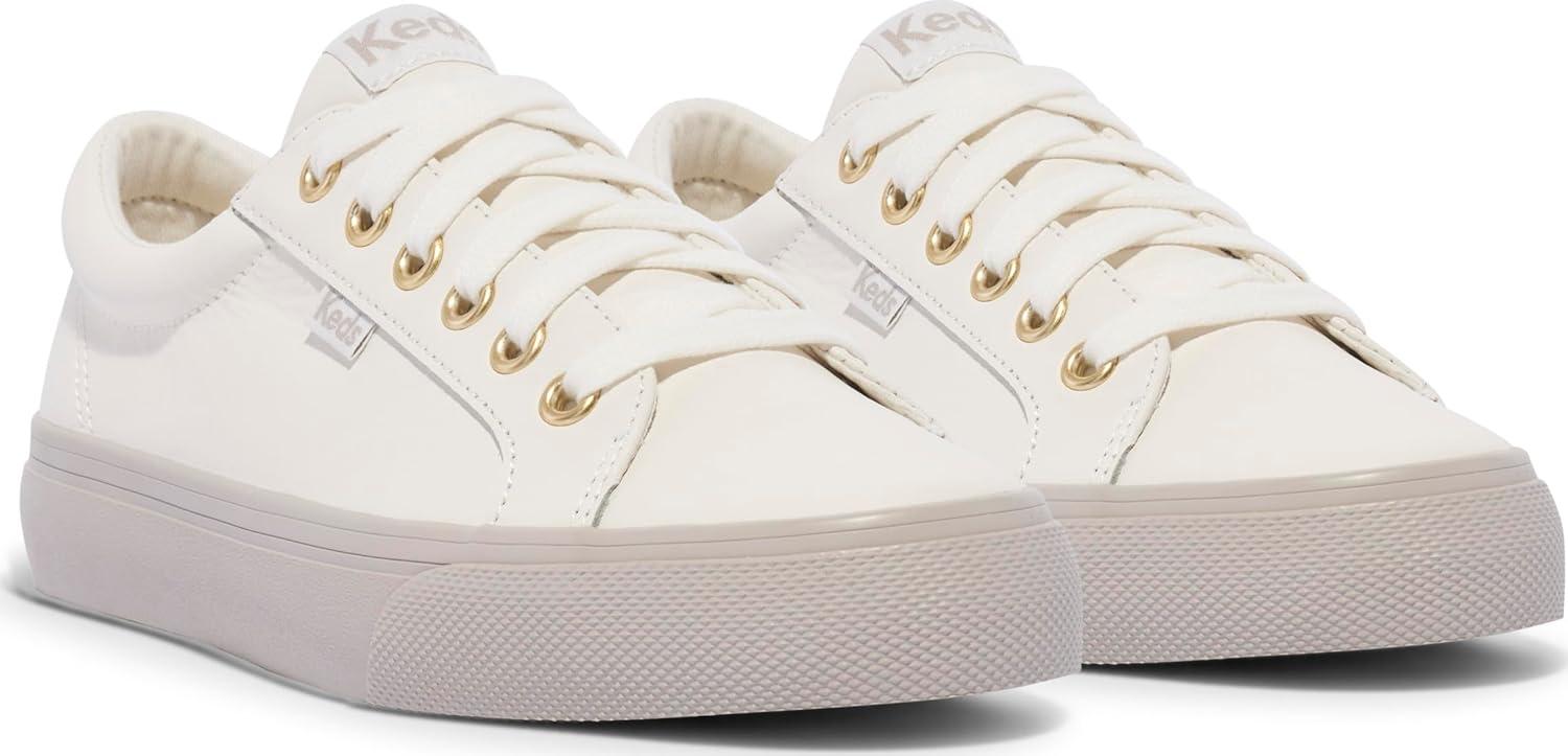 image:imageKeds Womens Jump Kick LeatherSneakerSnow White Leather