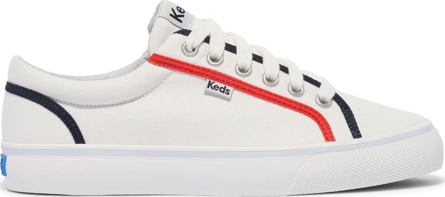 image:imageKeds Womens Jump Kick LeatherSneakerWhiteRed Canvas