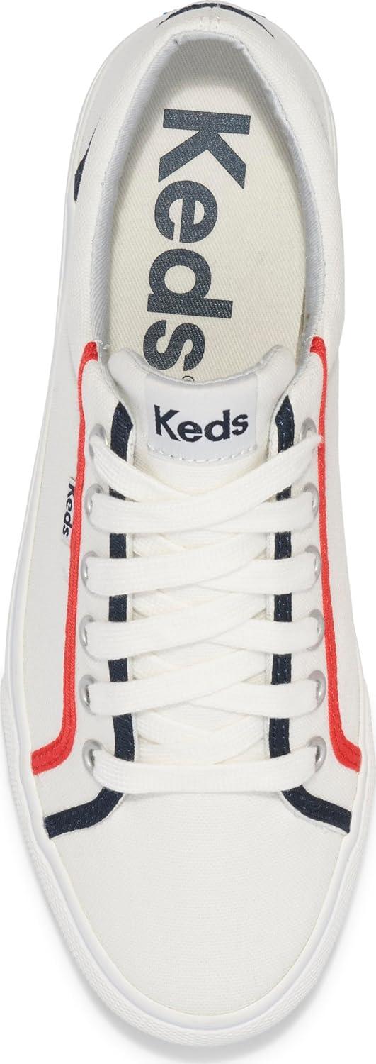 image:imageKeds Womens Jump Kick LeatherSneakerWhiteRed Canvas