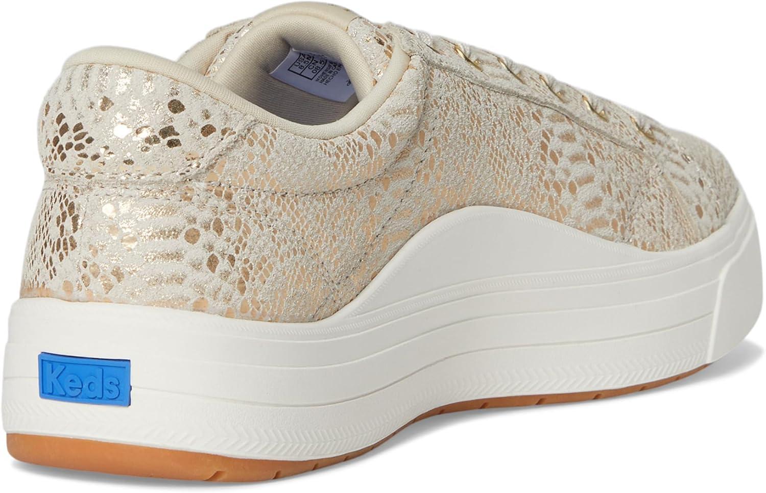 image:imageKeds Womens Park Lace Up SneakersGold Metallic Snake Foil Suede