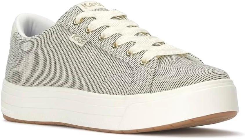 image:imageKeds Womens Park Lace Up SneakersSnow WhiteOatmeal Seed Stripe