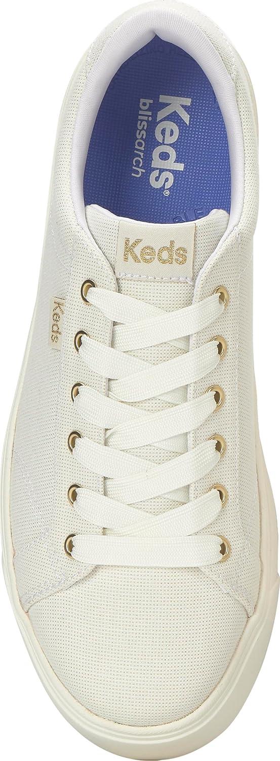 image:imageKeds Womens Park Lace Up SneakersWhiteGold Lurex