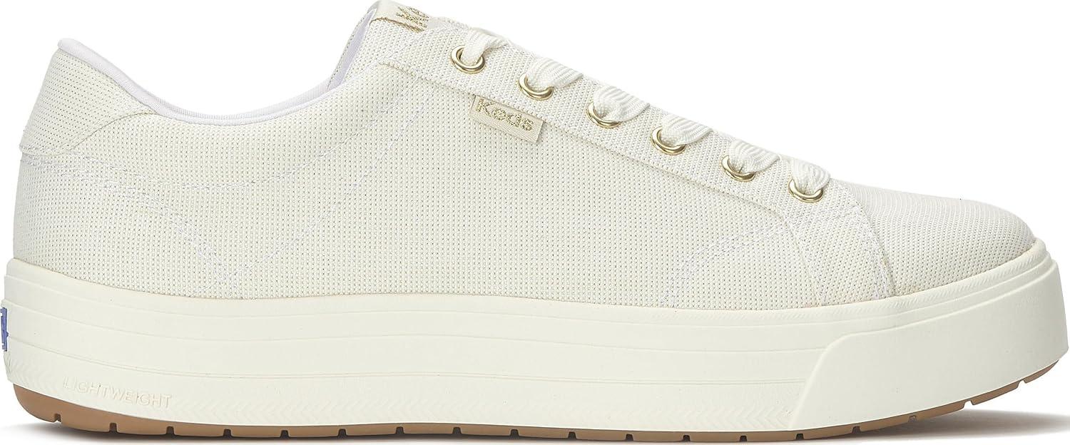image:imageKeds Womens Park Lace Up SneakersWhiteGold Lurex