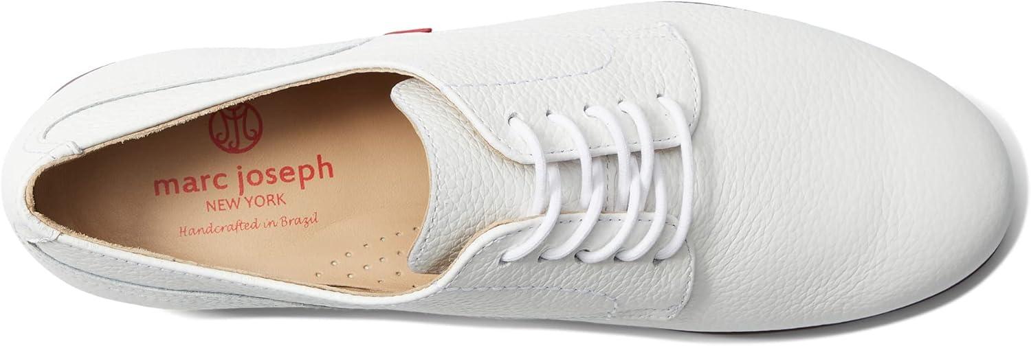 image:imageMarc Joseph New York Womens Golf Genuine Leather Made in Brazil Pacific Lace up Fashion Shoe MoccasinWhite Grainy
