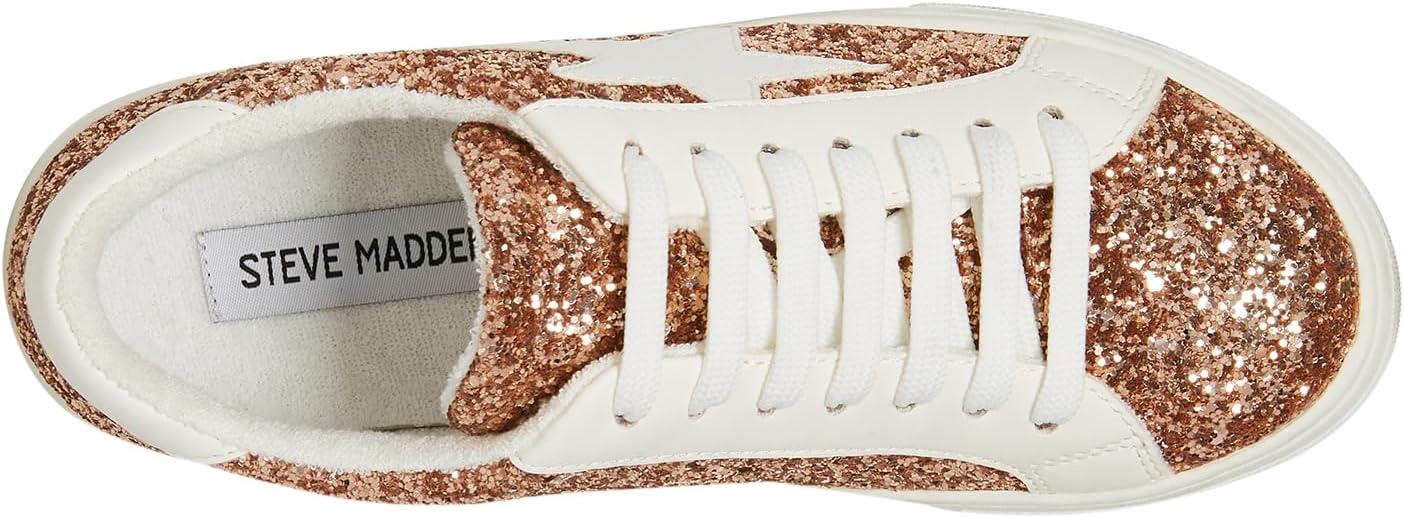 image:imageSteve Madden Womens Rezume SneakerRose Gold Glitter