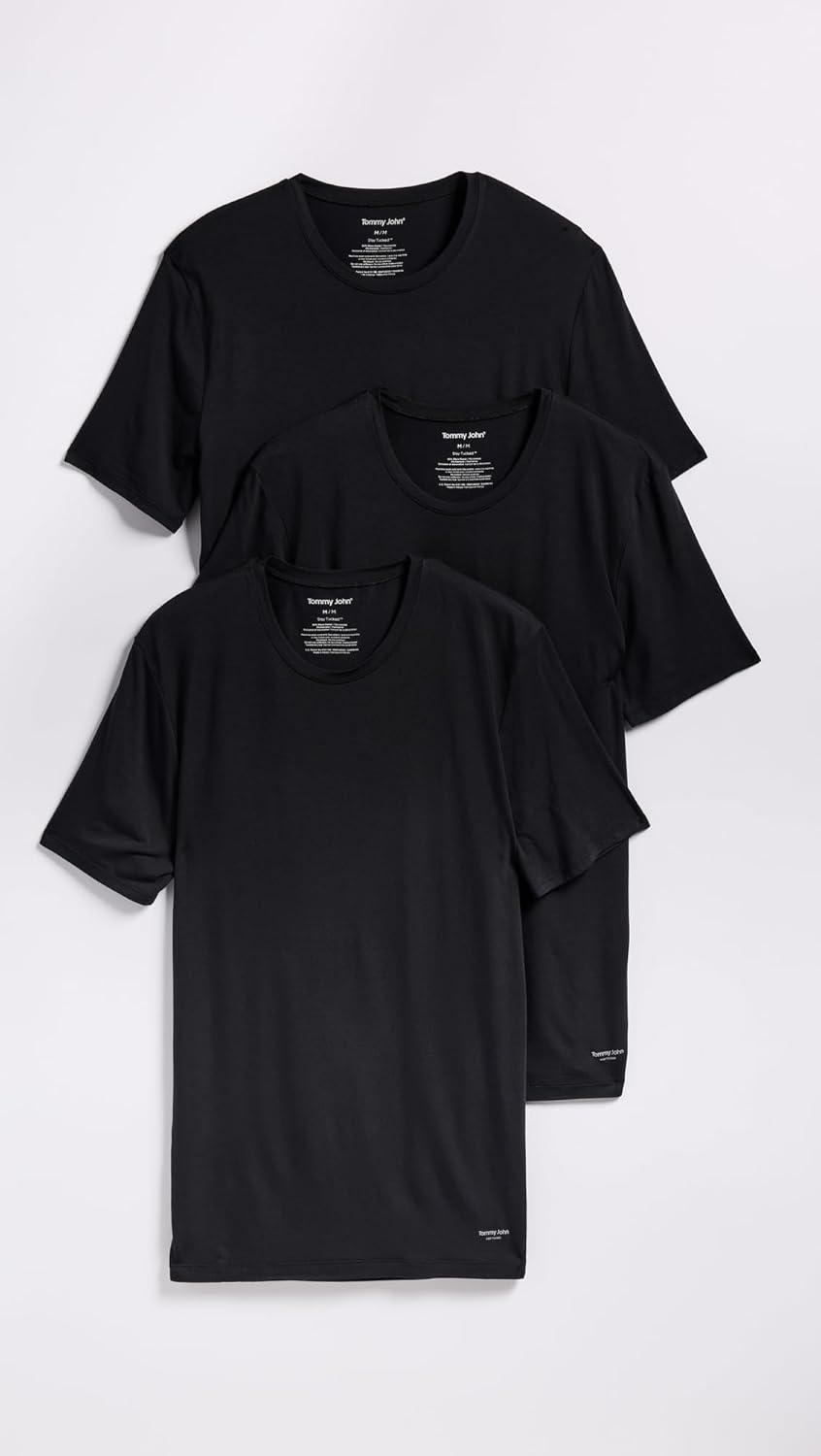 image:imageTommy John Mens Crew Neck StayTucked Undershirt 3PackBlack