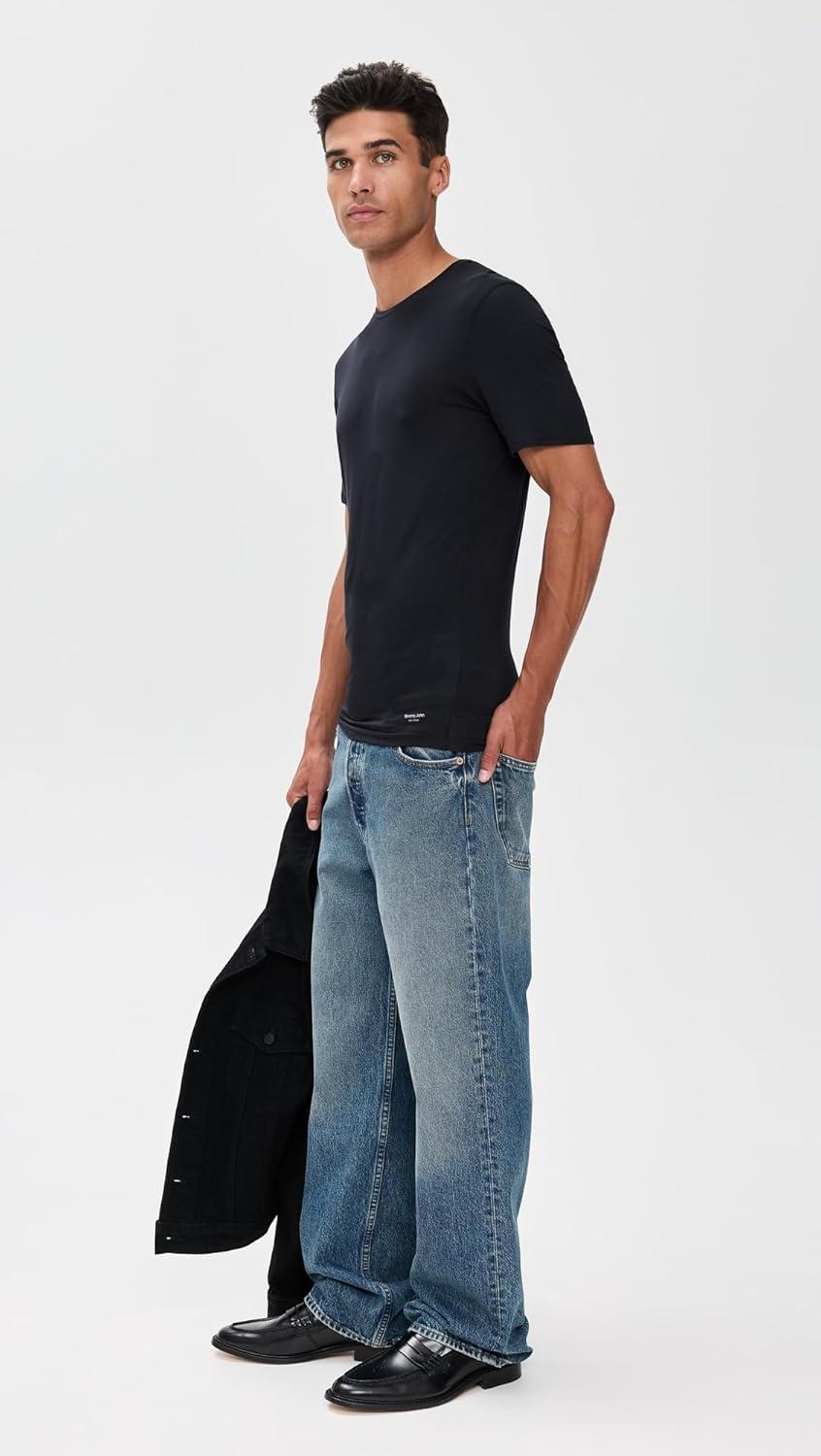 image:imageTommy John Mens Crew Neck StayTucked Undershirt 3PackBlack