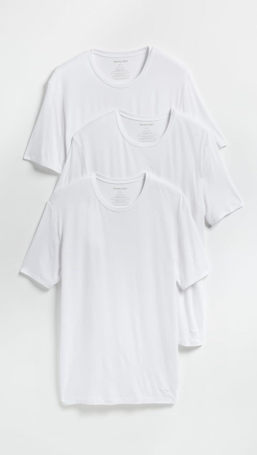 image:imageTommy John Mens Crew Neck StayTucked Undershirt 3PackWhite