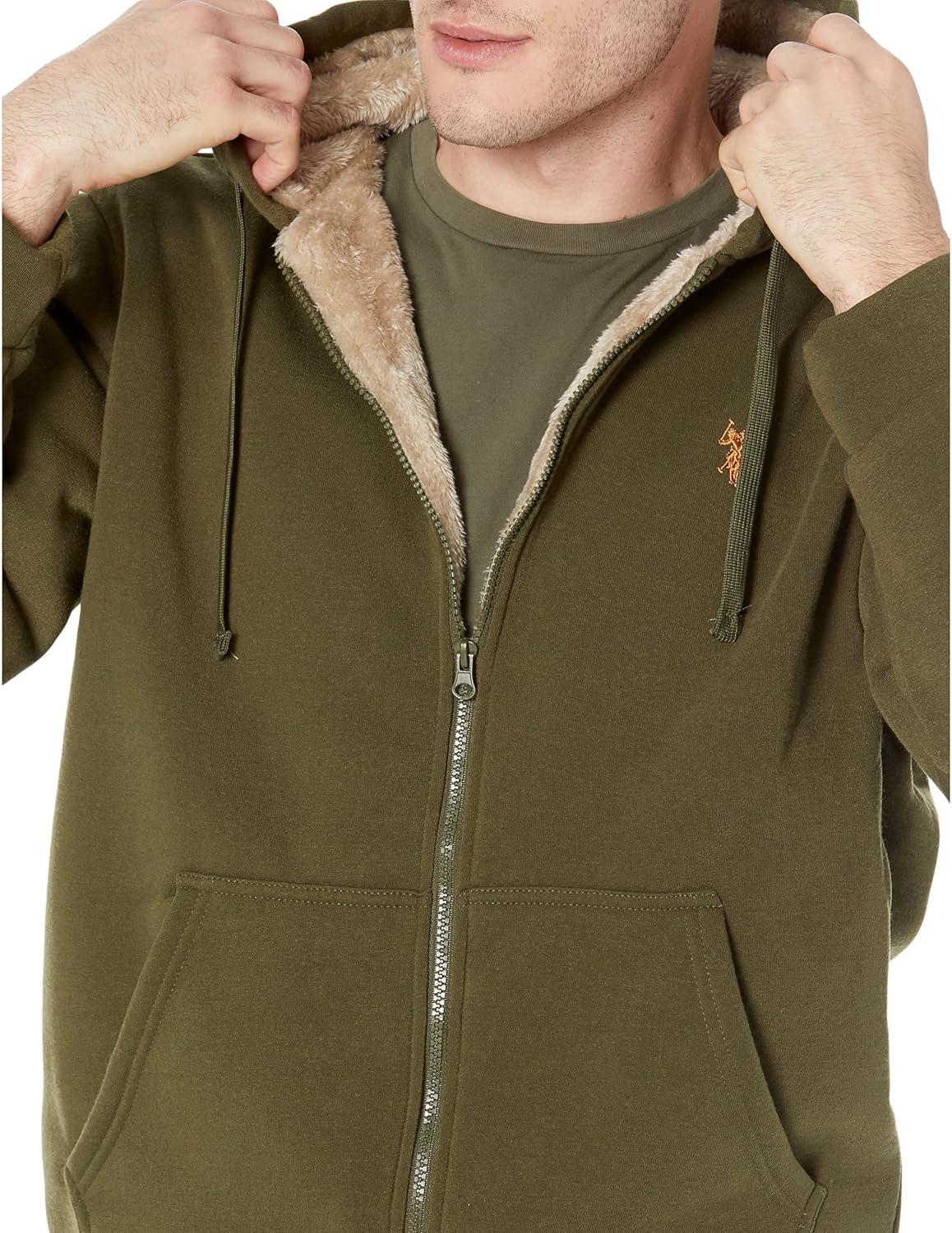 image:imageUS POLO ASSN Solid Sherpa HoodieGreen Beret