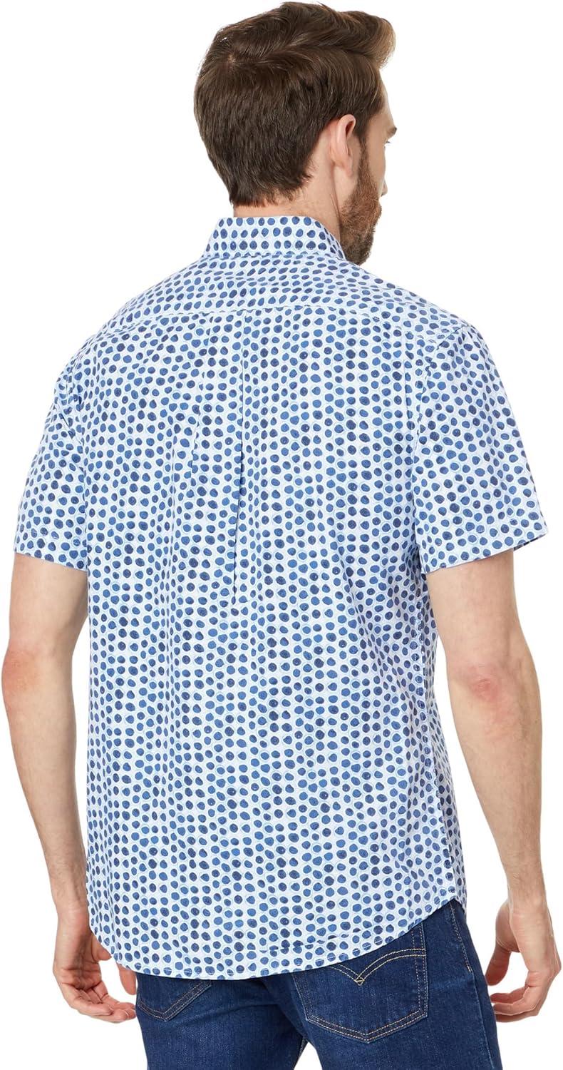 image:imageUS Polo ASSN Mens Short Sleeve Classic Fit Discharged Bubble Print Poplin Woven ShirtClassic Navy