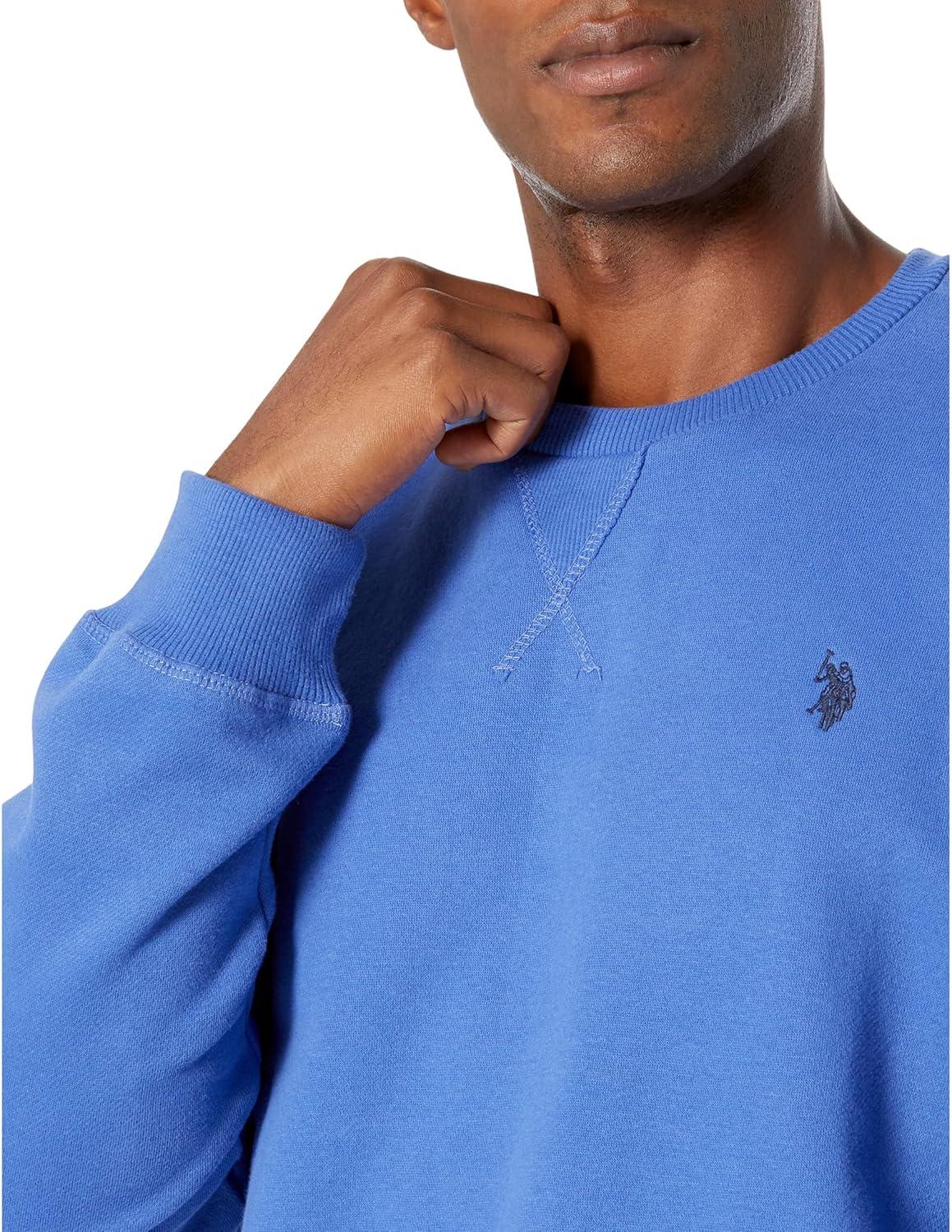 image:imageUS Polo Assn mens Long Sleeve Popover Crew Neck Fleece SweatshirtDazzling Blue