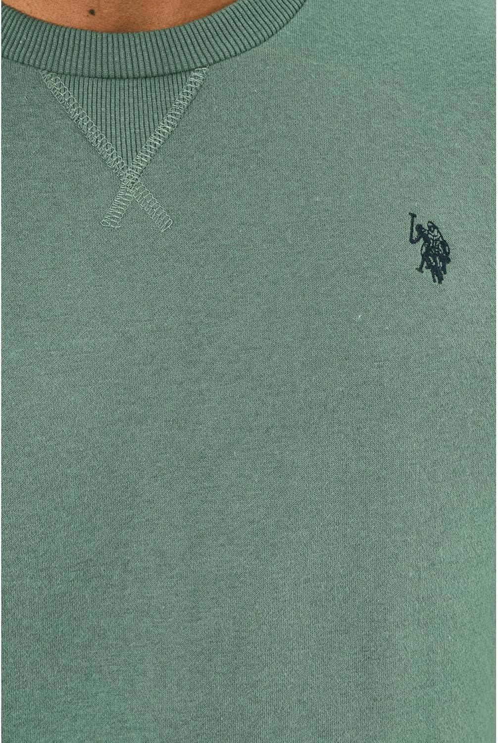 image:imageUS Polo Assn mens Long Sleeve Popover Crew Neck Fleece SweatshirtEvening Cactus
