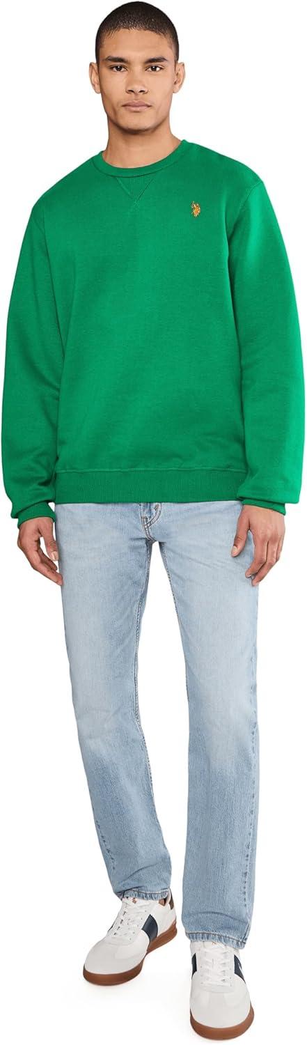 image:imageUS Polo Assn mens Long Sleeve Popover Crew Neck Fleece SweatshirtGreen Jacket
