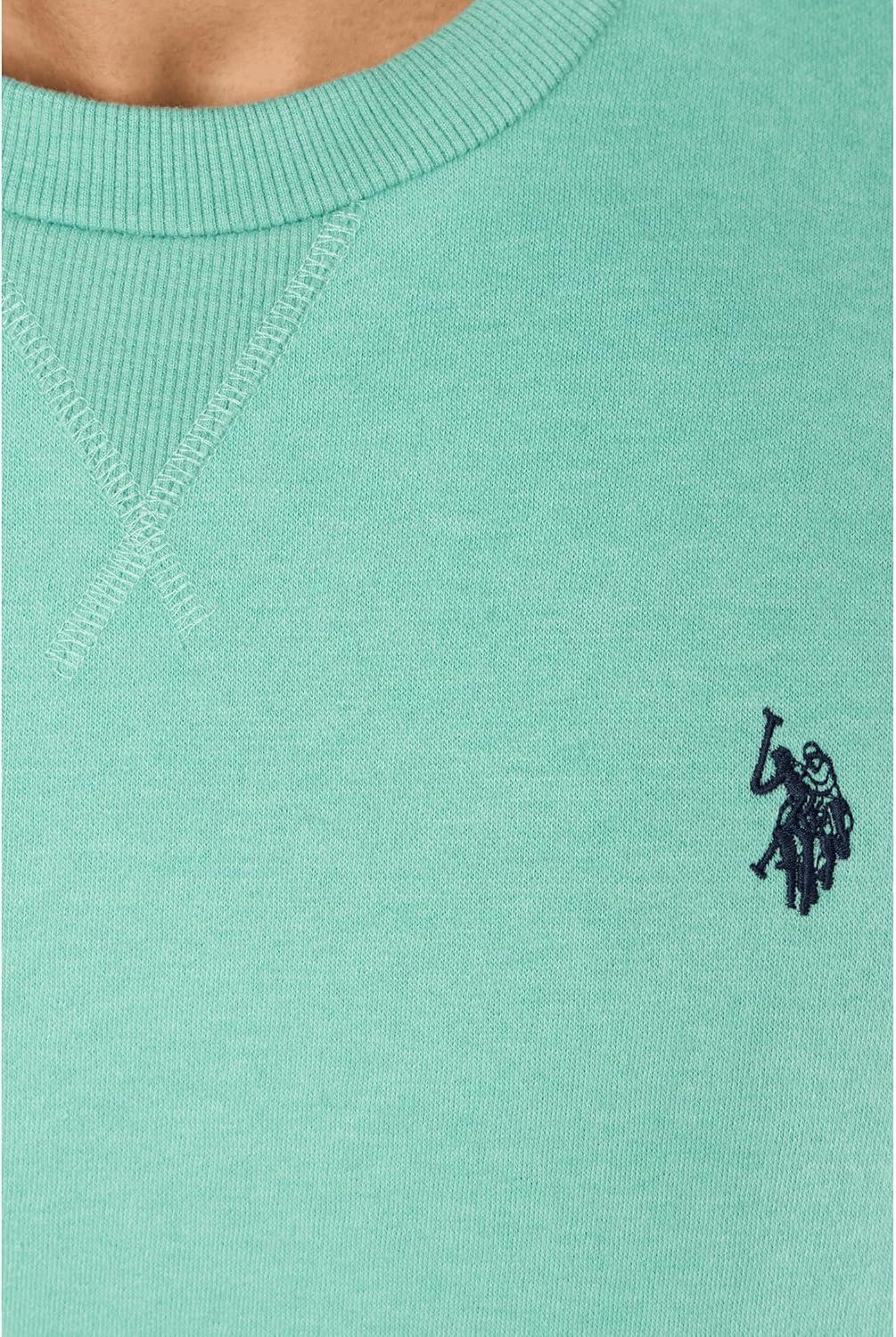 image:imageUS Polo Assn mens Long Sleeve Popover Crew Neck Fleece SweatshirtJade Stone Heather