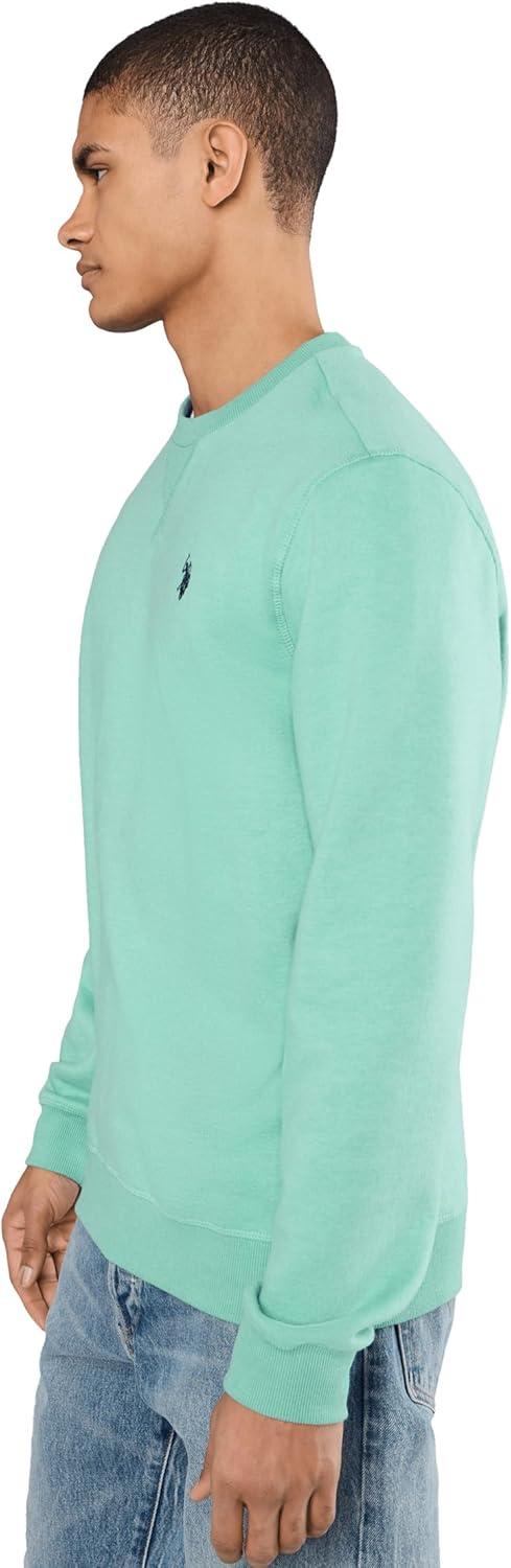 image:imageUS Polo Assn mens Long Sleeve Popover Crew Neck Fleece SweatshirtJade Stone Heather
