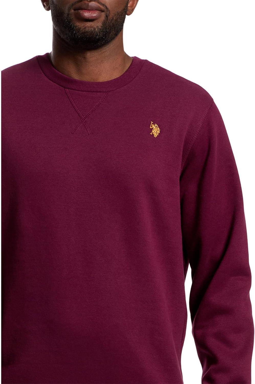 image:imageUS Polo Assn mens Long Sleeve Popover Crew Neck Fleece SweatshirtMaroon Banner