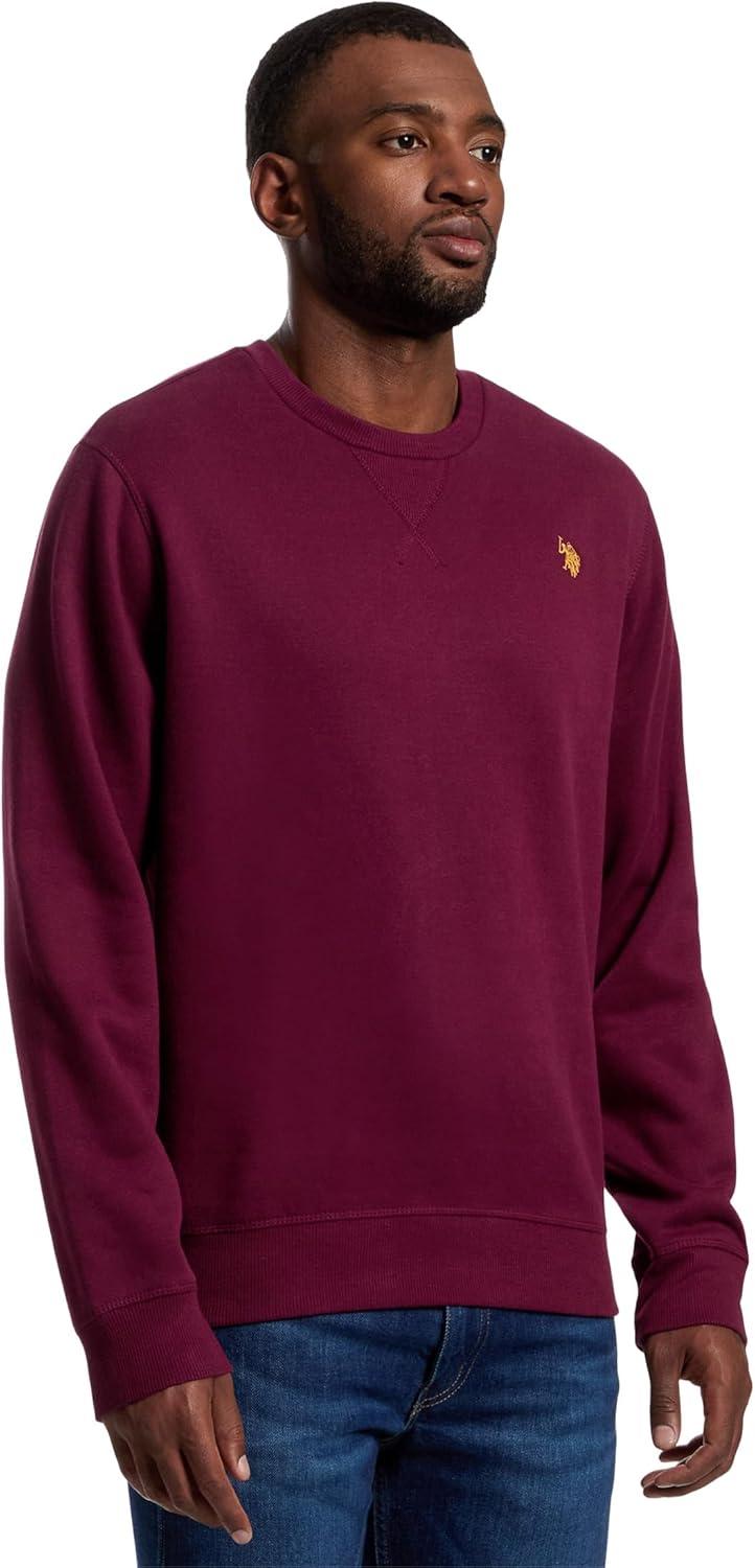 image:imageUS Polo Assn mens Long Sleeve Popover Crew Neck Fleece SweatshirtMaroon Banner