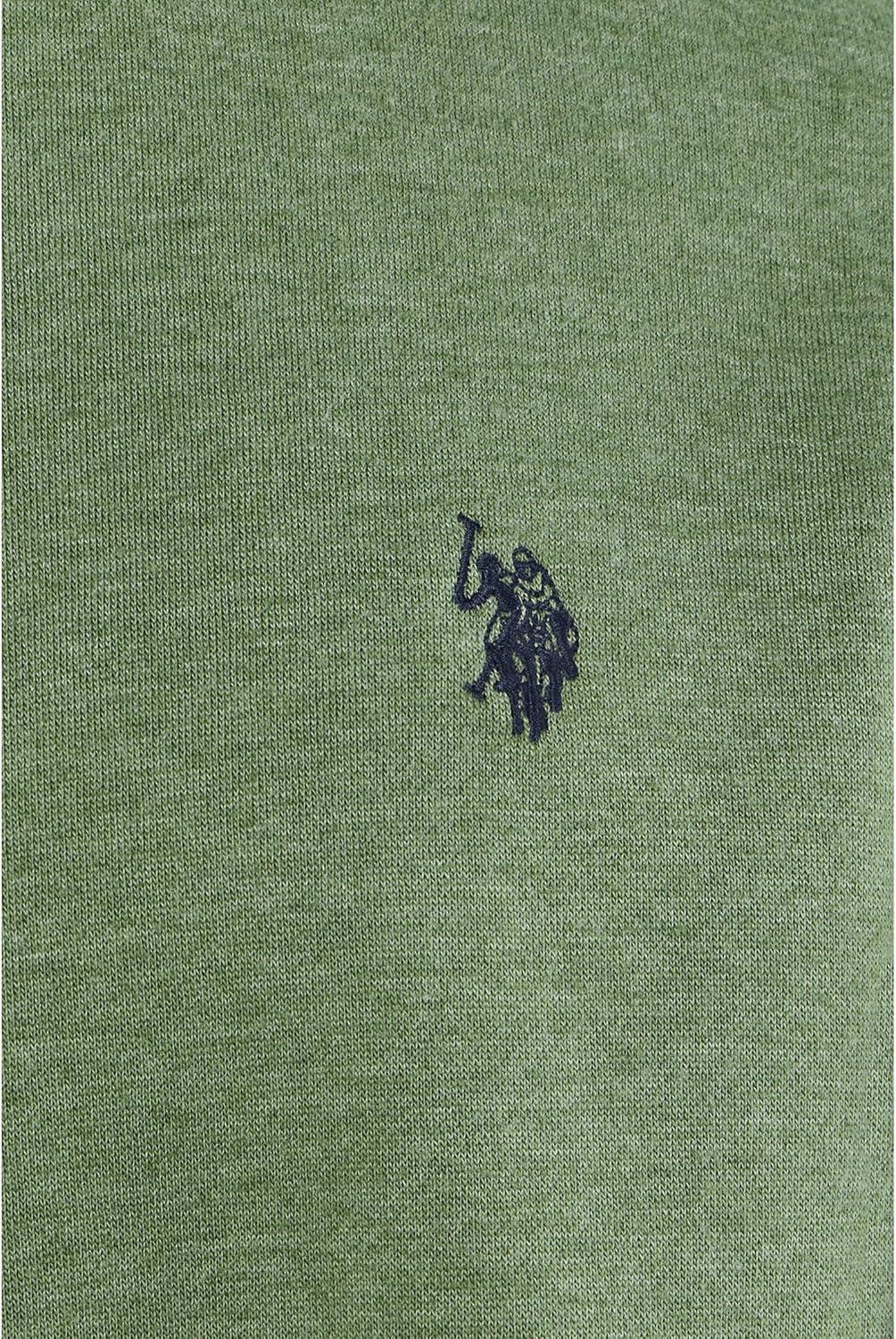 image:imageUS Polo Assn mens Long Sleeve Popover Crew Neck Fleece SweatshirtMoss Mountain Heather
