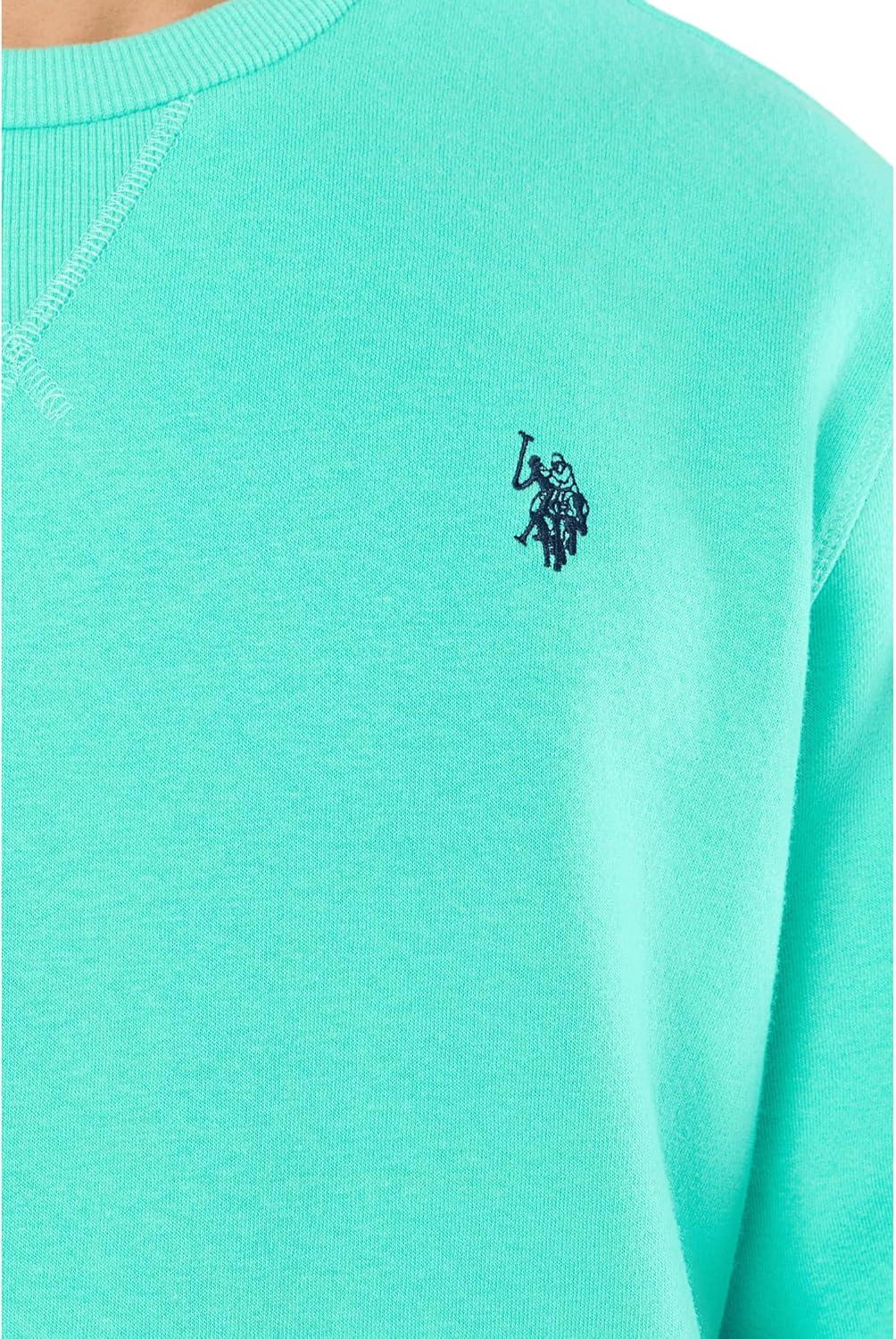 image:imageUS Polo Assn mens Long Sleeve Popover Crew Neck Fleece SweatshirtPeaceful Blue