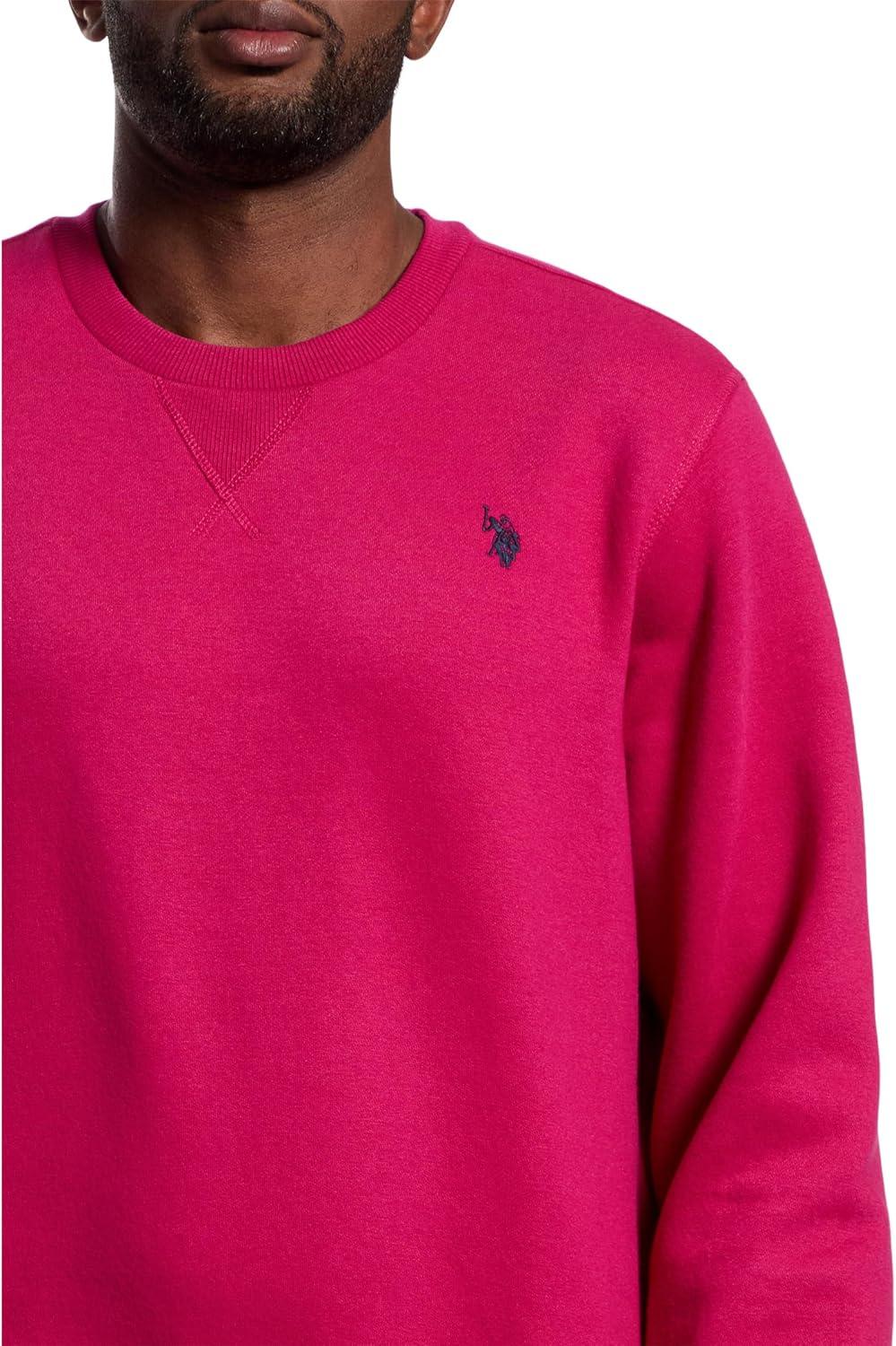 image:imageUS Polo Assn mens Long Sleeve Popover Crew Neck Fleece SweatshirtRaspberry Vine