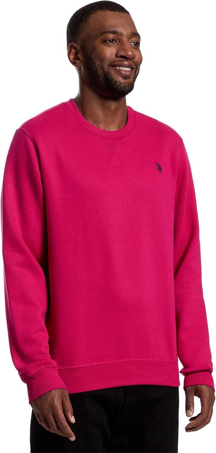 image:imageUS Polo Assn mens Long Sleeve Popover Crew Neck Fleece SweatshirtRaspberry Vine
