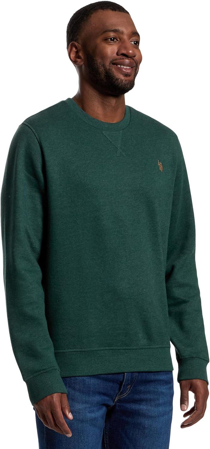 image:imageUS Polo Assn mens Long Sleeve Popover Crew Neck Fleece SweatshirtWild Teal Heather