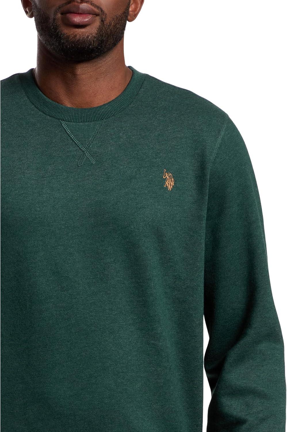 image:imageUS Polo Assn mens Long Sleeve Popover Crew Neck Fleece SweatshirtWild Teal Heather