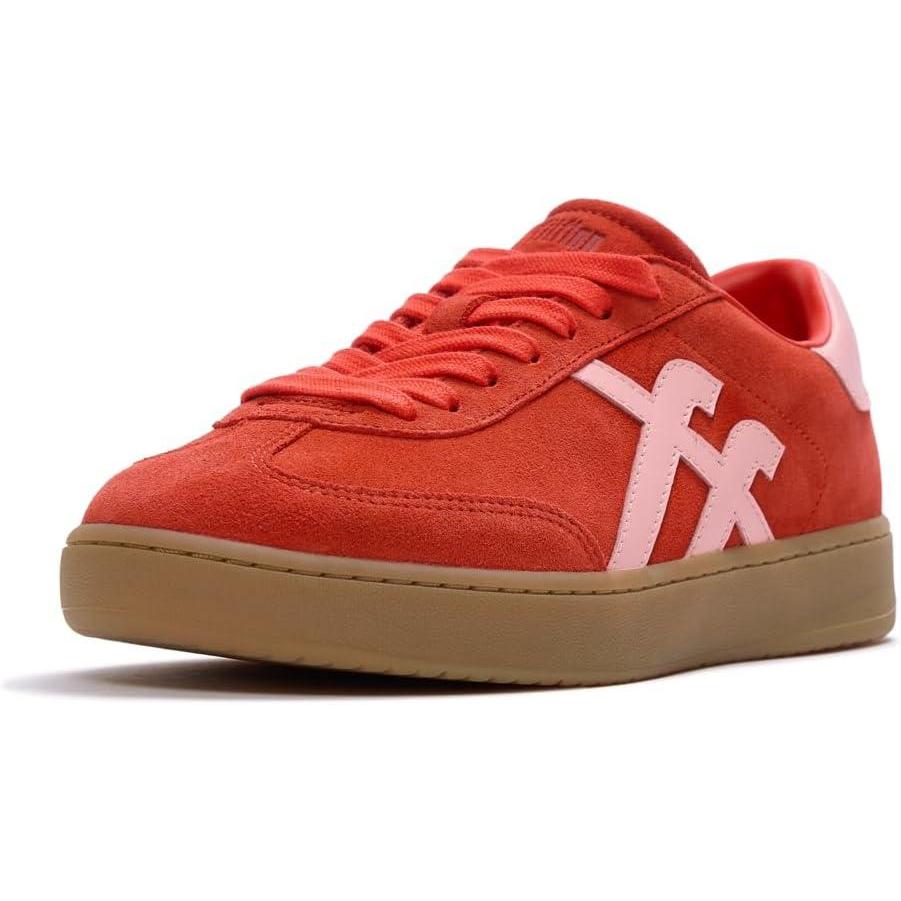 image:imageFitFlop The Dash TToe Suede SneakersCherry TomatoWarm Pink