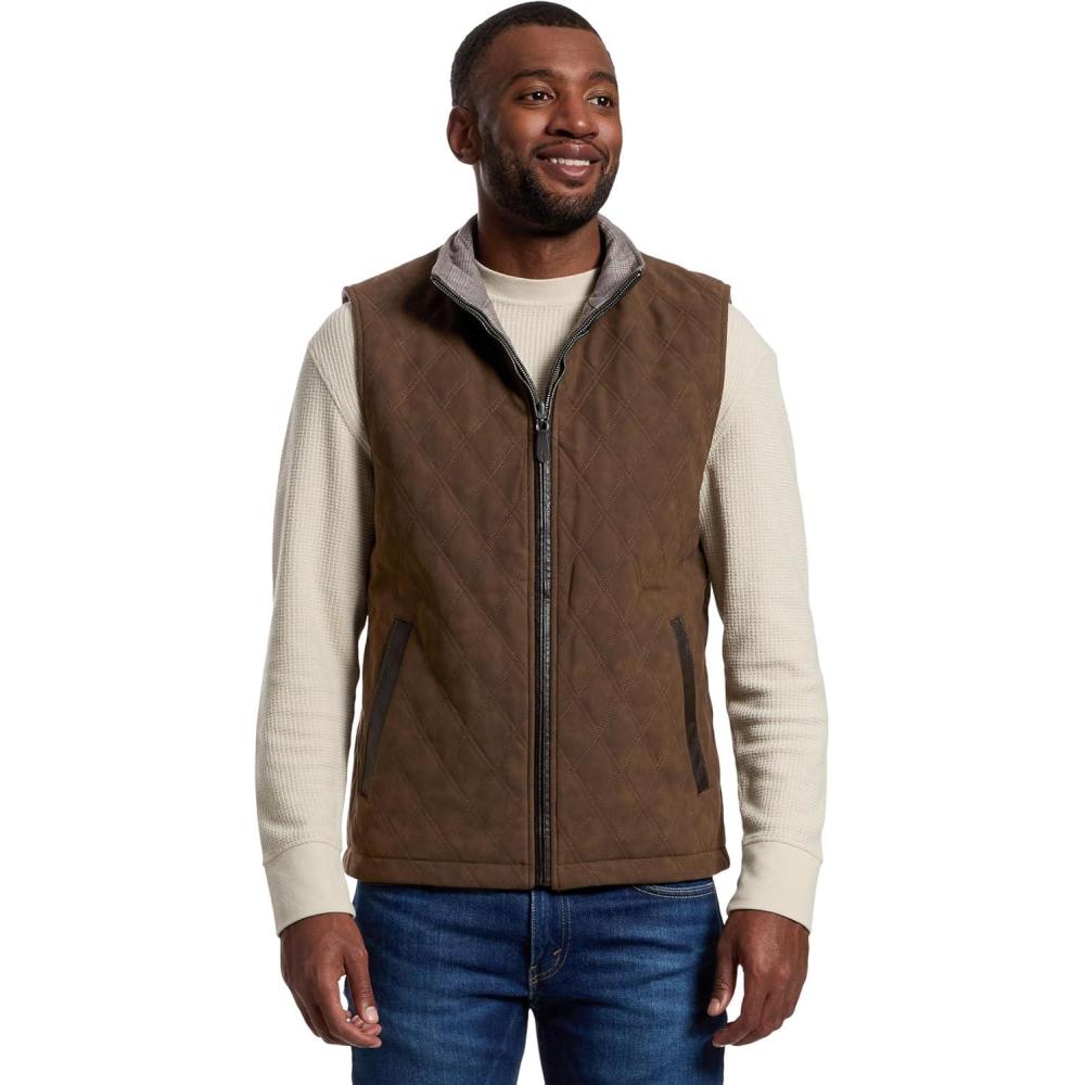 image:imageJohnston amp Murphy mens Upton Reversible VestLight BrownBrown Plaid
