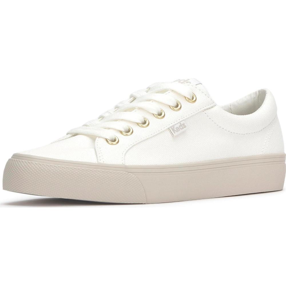 image:imageKeds Womens Jump Kick LeatherSneakerSnow White Canvas