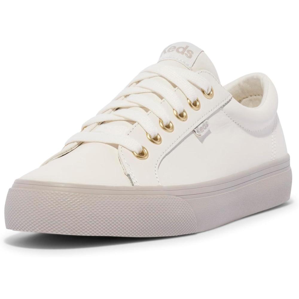 image:imageKeds Womens Jump Kick LeatherSneakerSnow White Leather