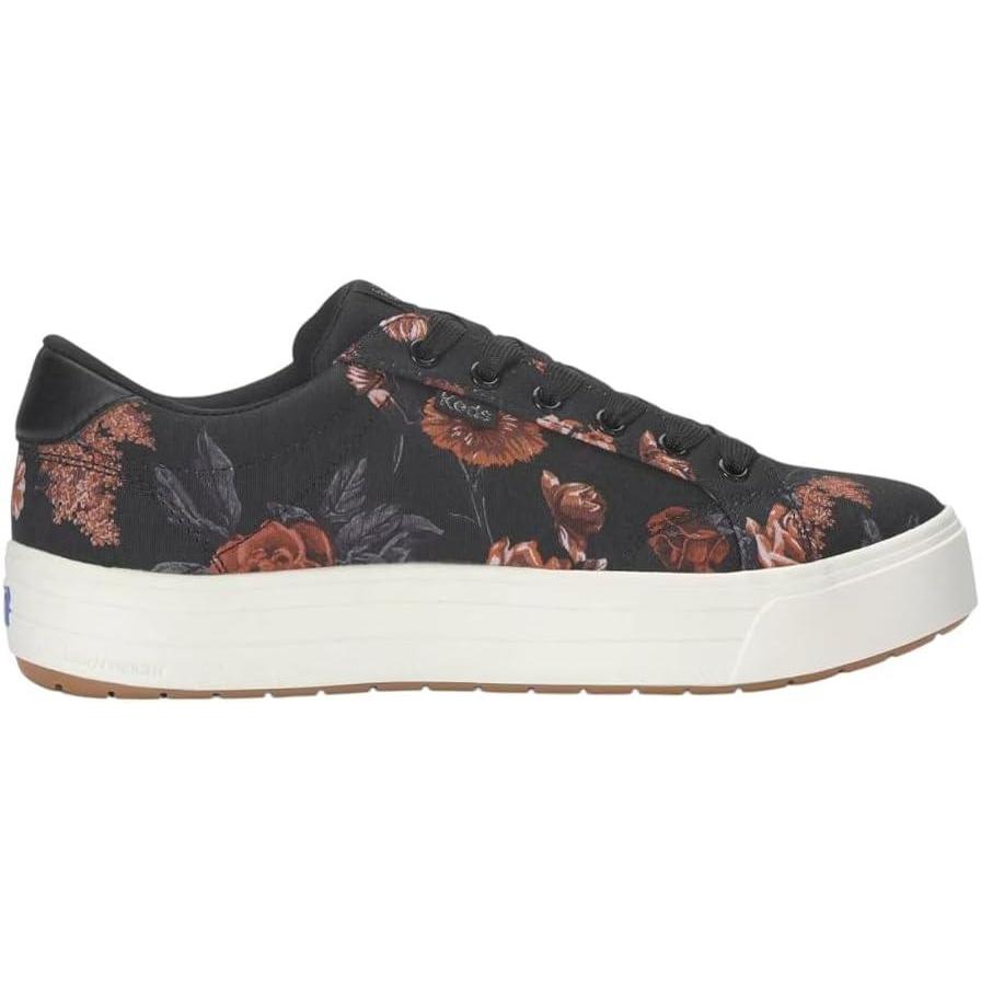 image:imageKeds Womens Park Lace Up SneakersBlackPink Floral Canvas