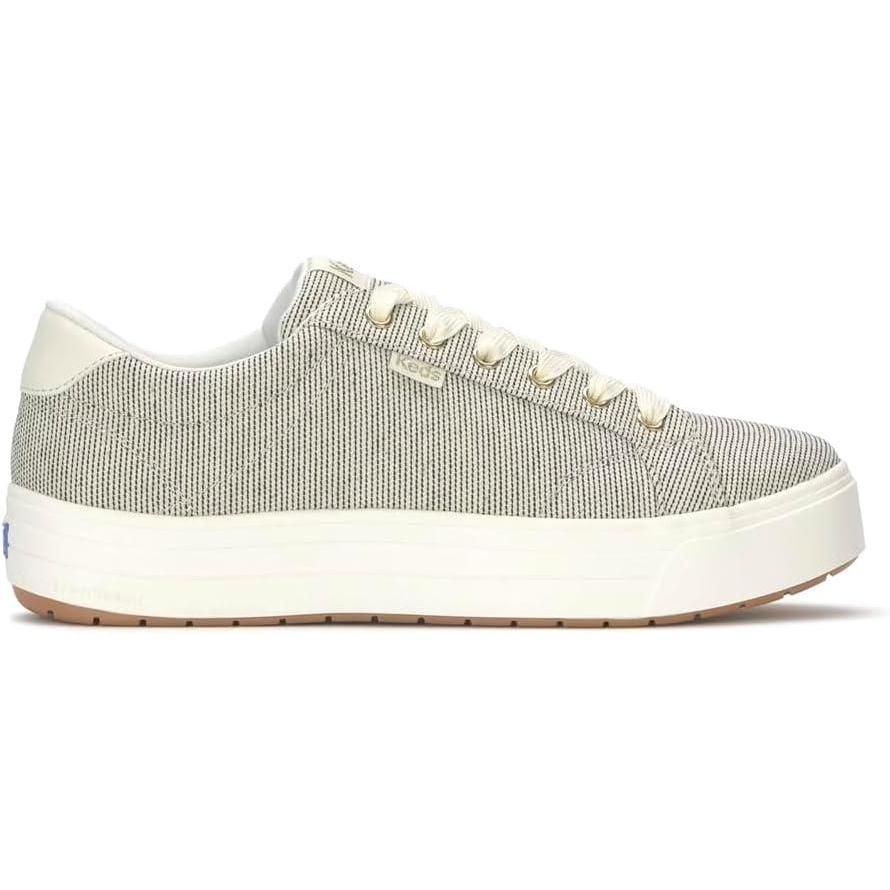 image:imageKeds Womens Park Lace Up SneakersSnow WhiteOatmeal Seed Stripe